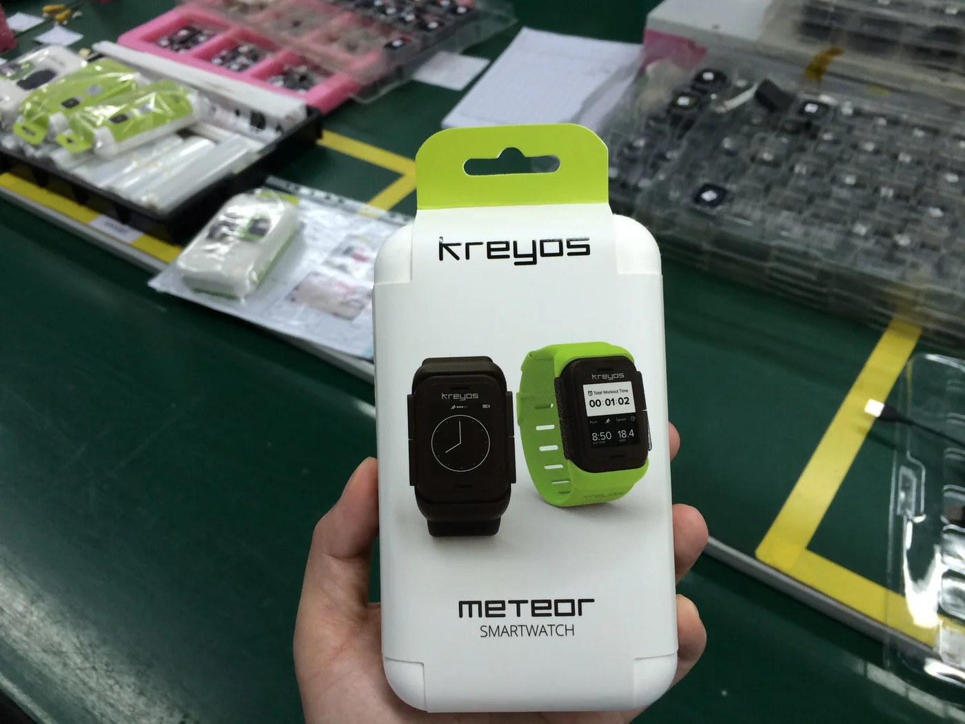 Factory floor · Kreyos manufacturing