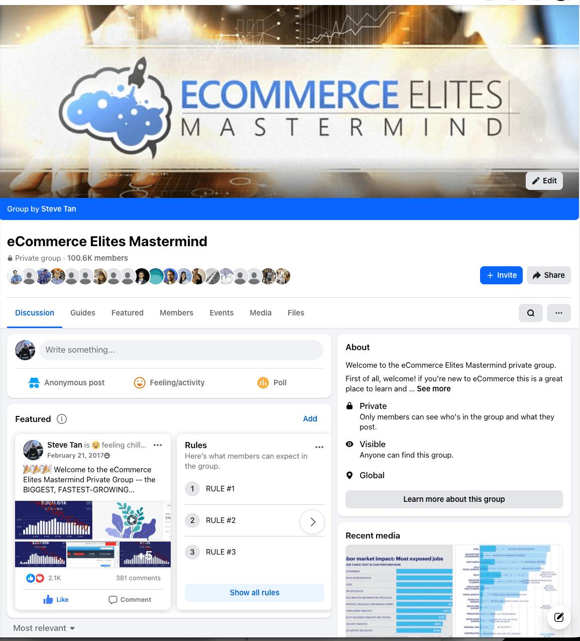 eCommerce Elites Mastermind · 100K members