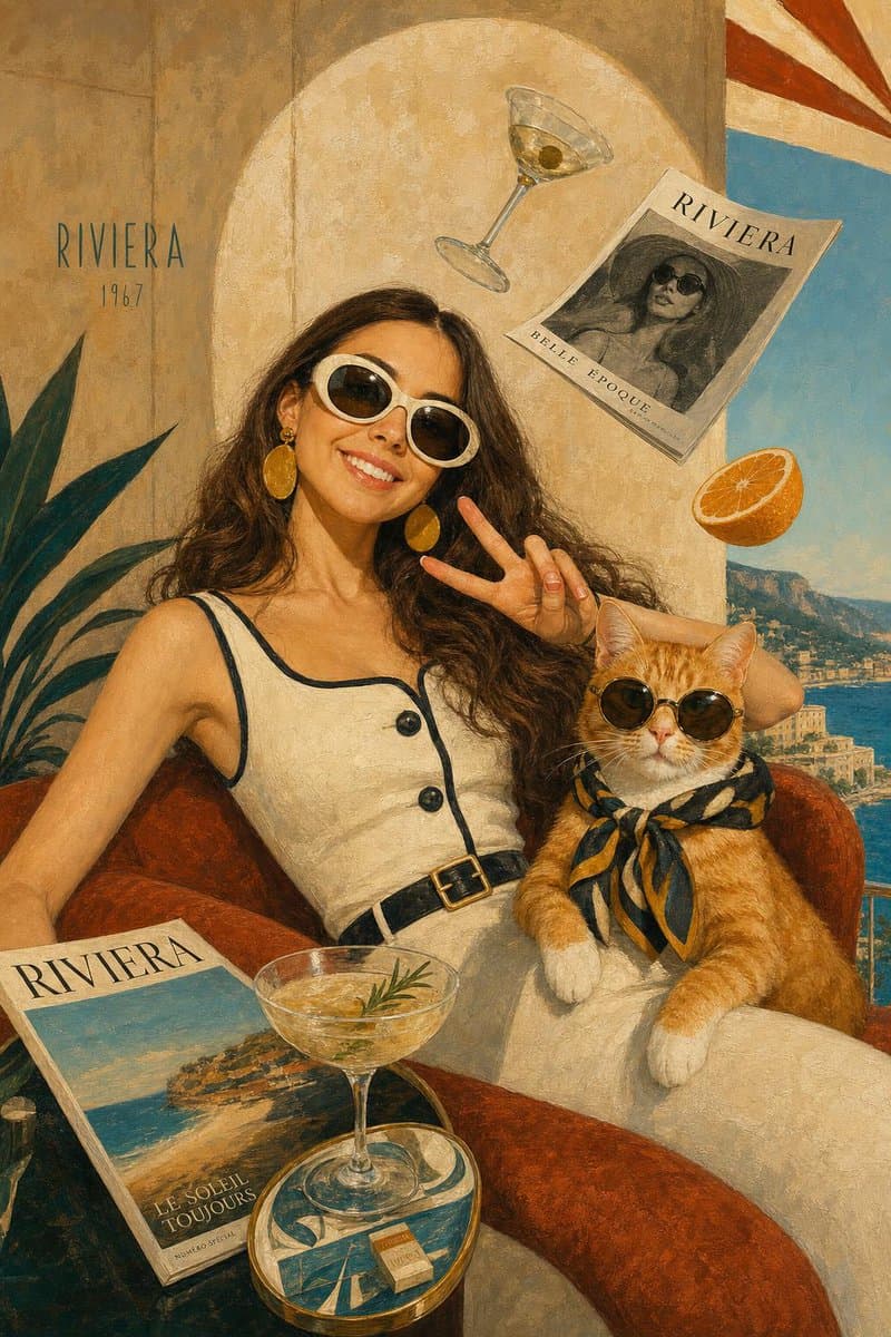 1960s Riviera Surreal Editorial Illustration