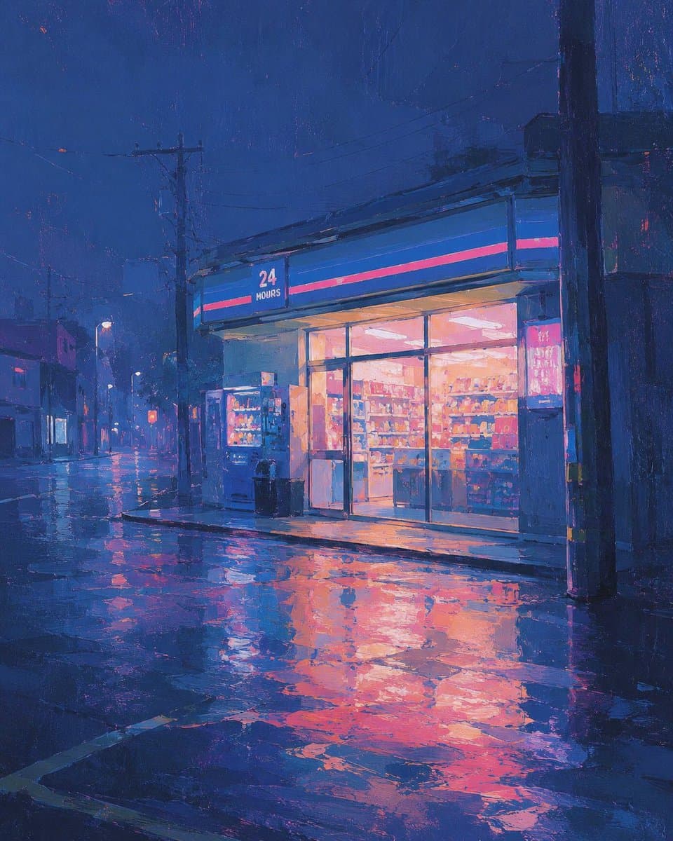 Rainy 24-Hour Convenience Store