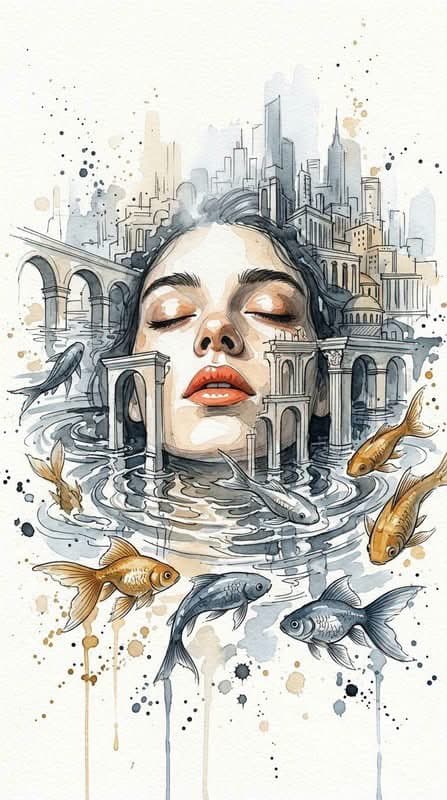 Architectural Watercolor Painting Prompt