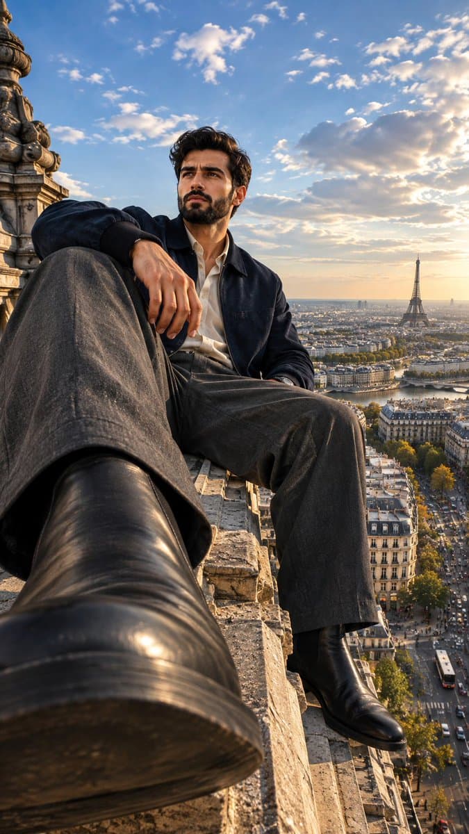 Giant Man Over Paris Surreal Fashion