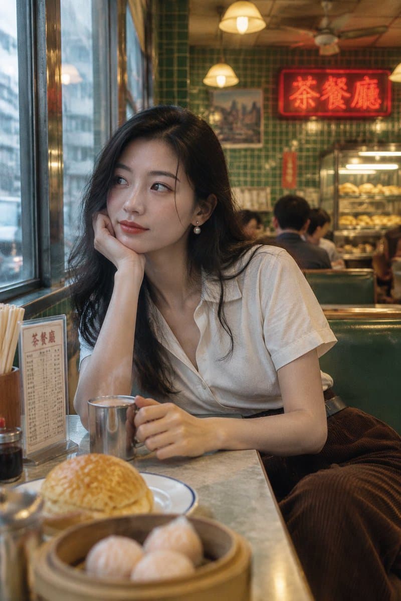 Retro Hong Kong Cha Chaan Teng Portrait Prompt