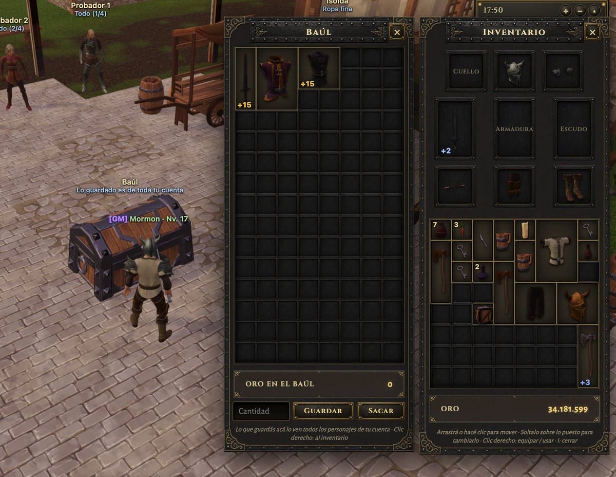 Medieval MMORPG Inventory UI Screenshot