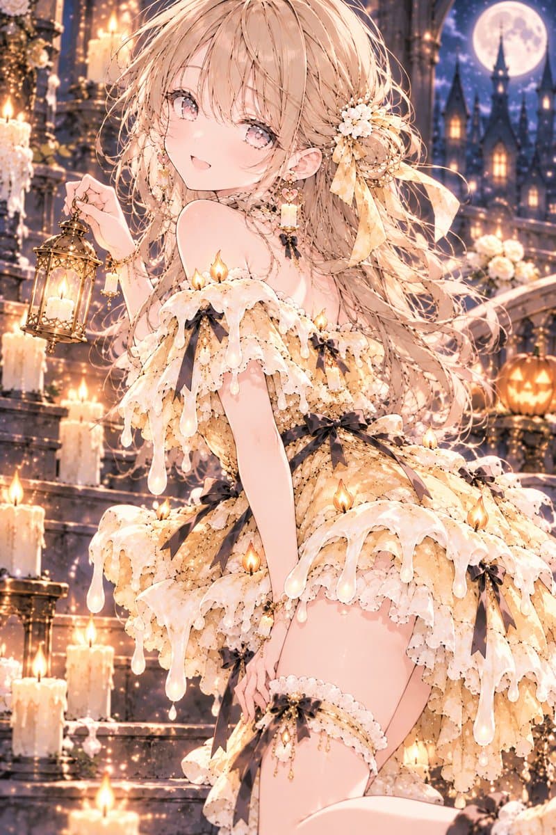 Candle Dress Halloween Girl Prompt