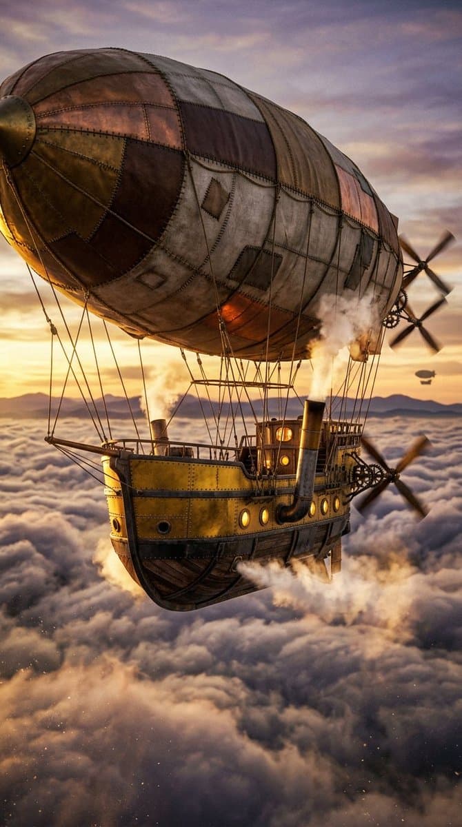 Steampunk Airship Cinematic Prompt