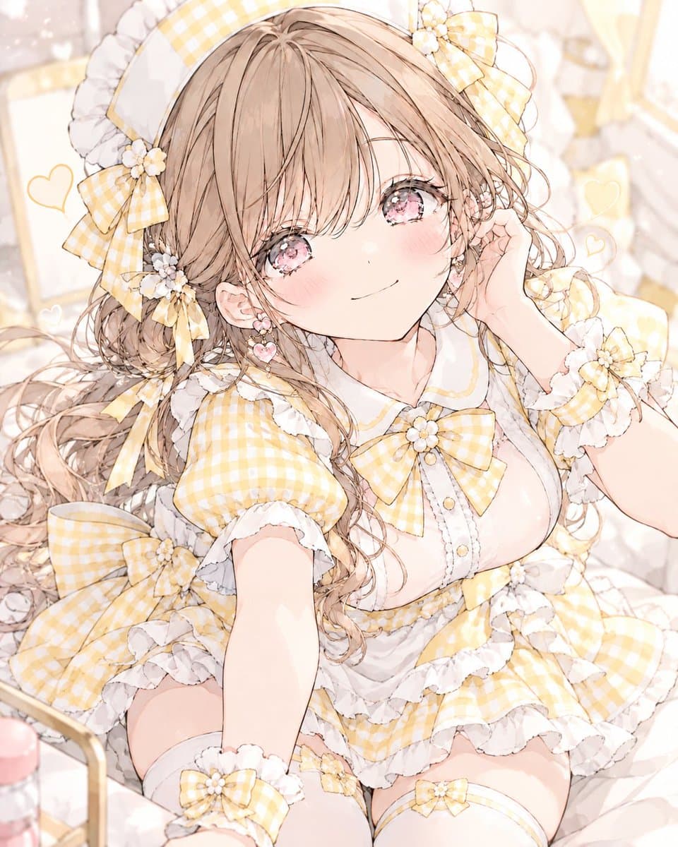 Yellow Gingham Nurse Lolita Outfit