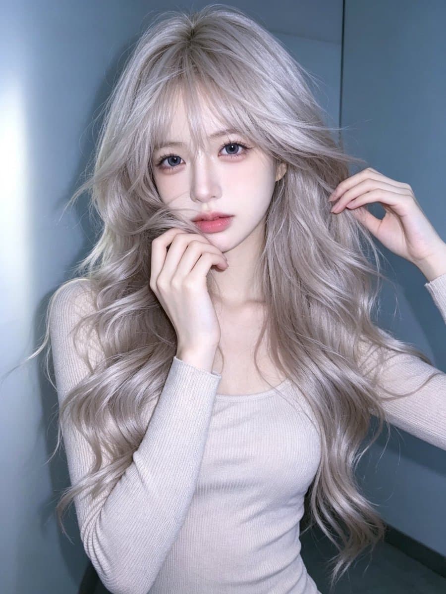 Hyper-realistic Korean-style cold beauty portrait