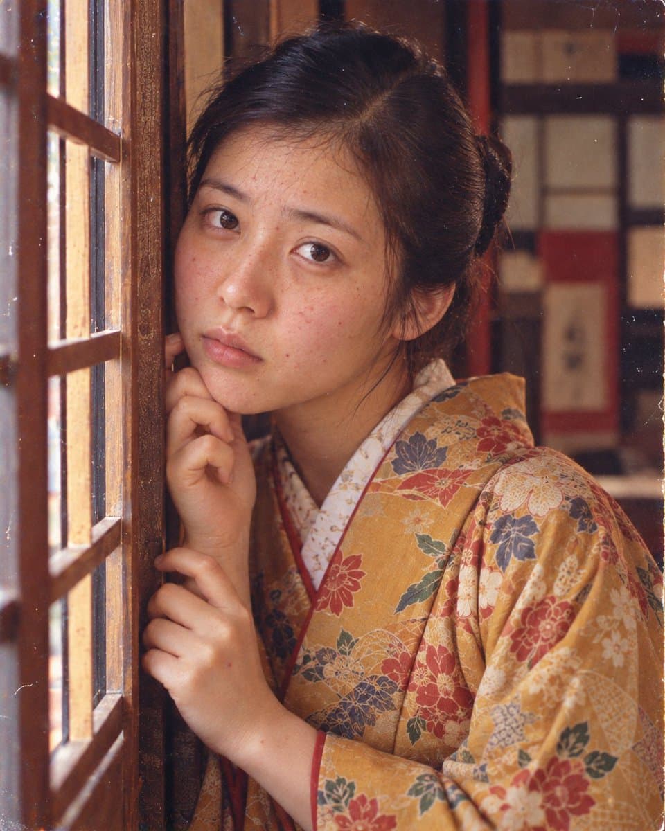 Showa Retro Portrait of Woman in Kimono