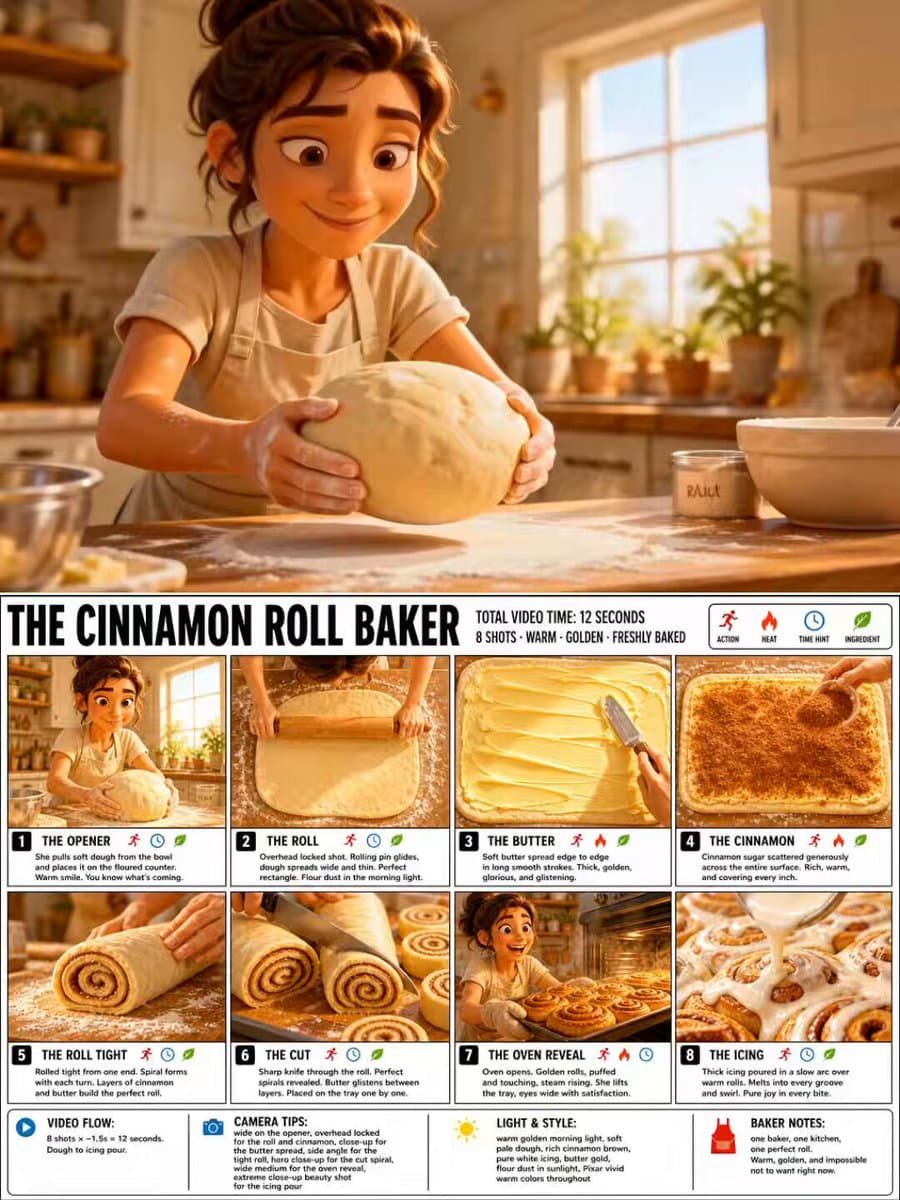 Pixar Style Cinnamon Roll Baker