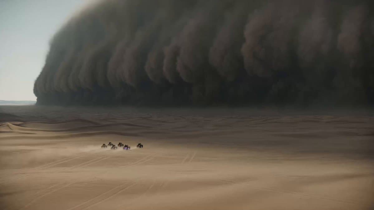Epic Sci-Fi Sandstorm Desert Convoy