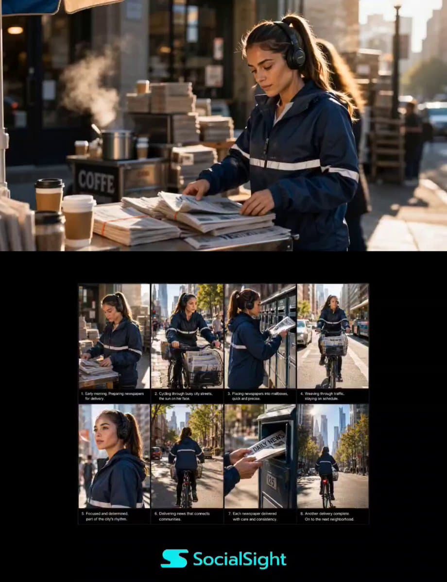 Urban Newspaper Courier Lifestyle Sequence