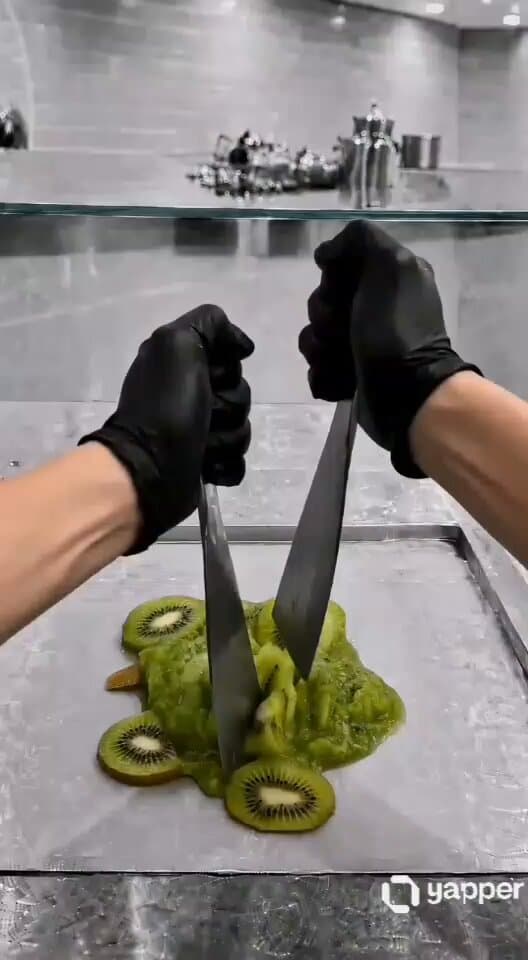 ASMR Kiwi Ice Cream Rolls Video Prompt