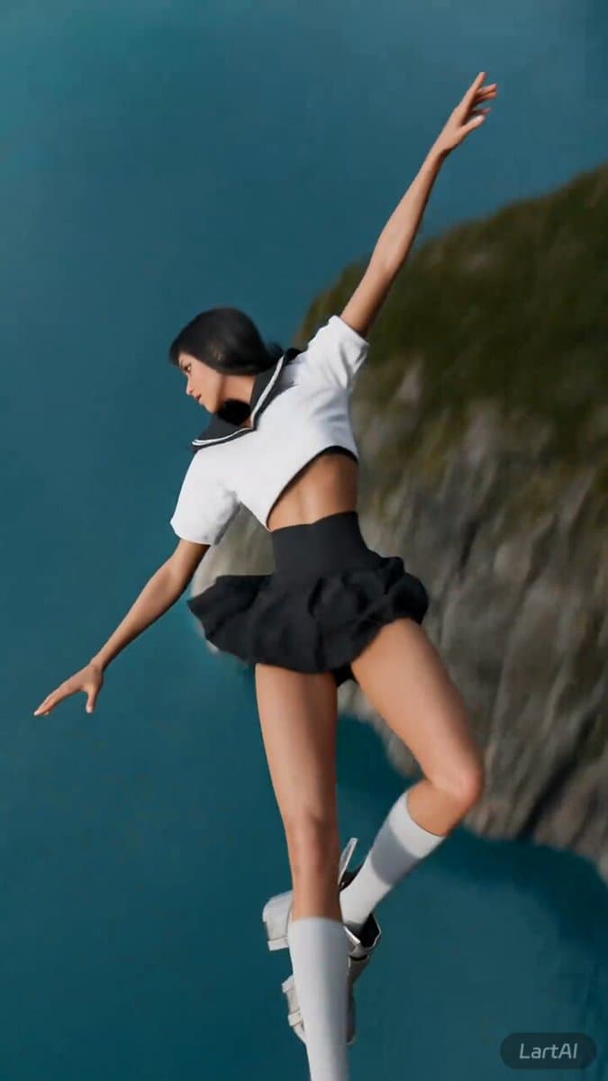 Mountain Cliff Jump Action