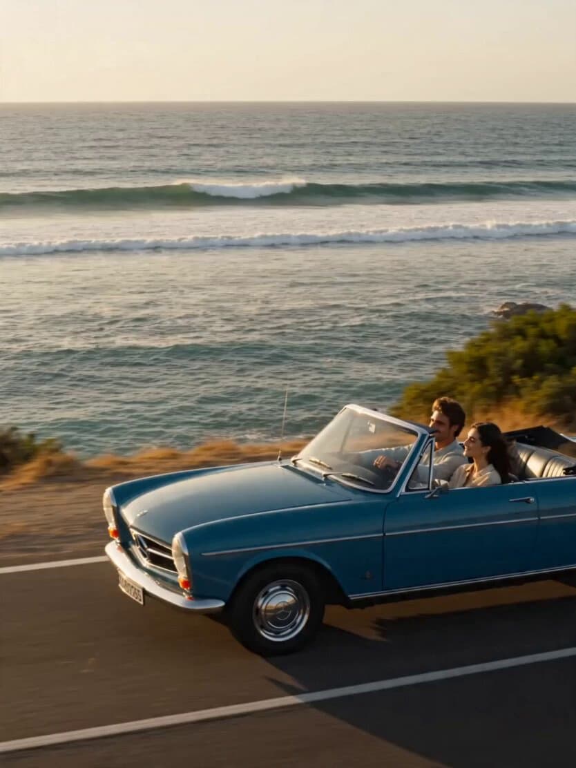Golden Hour Coastal Highway Drift