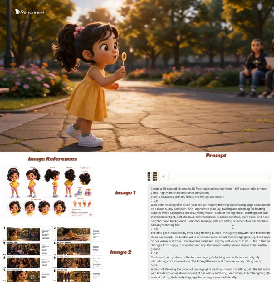Pixar-Style Child Character Sheet