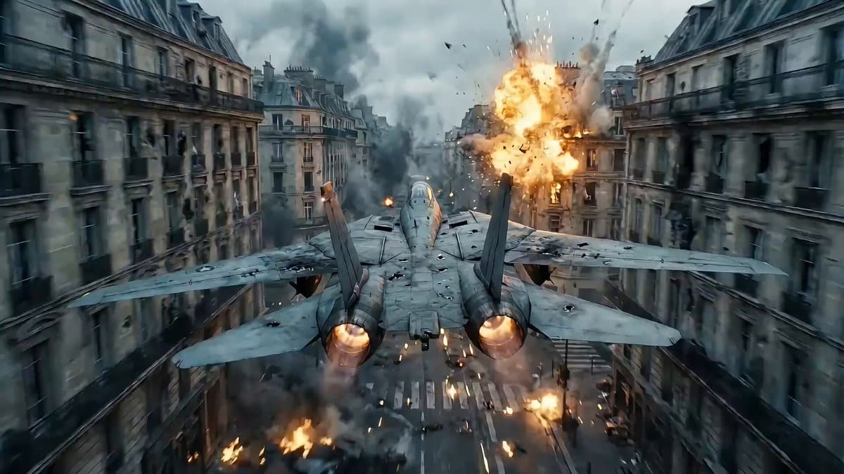 Hollywood Blockbuster Transformer Scene Prompt (Paris to Shanghai)