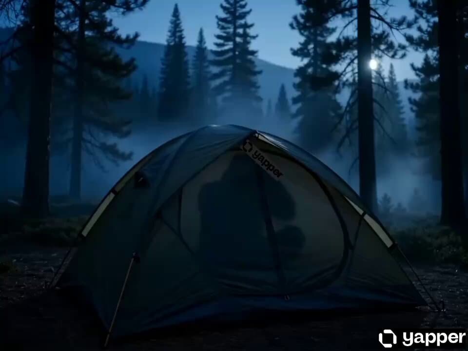 Nighttime Mountain Camping Scene