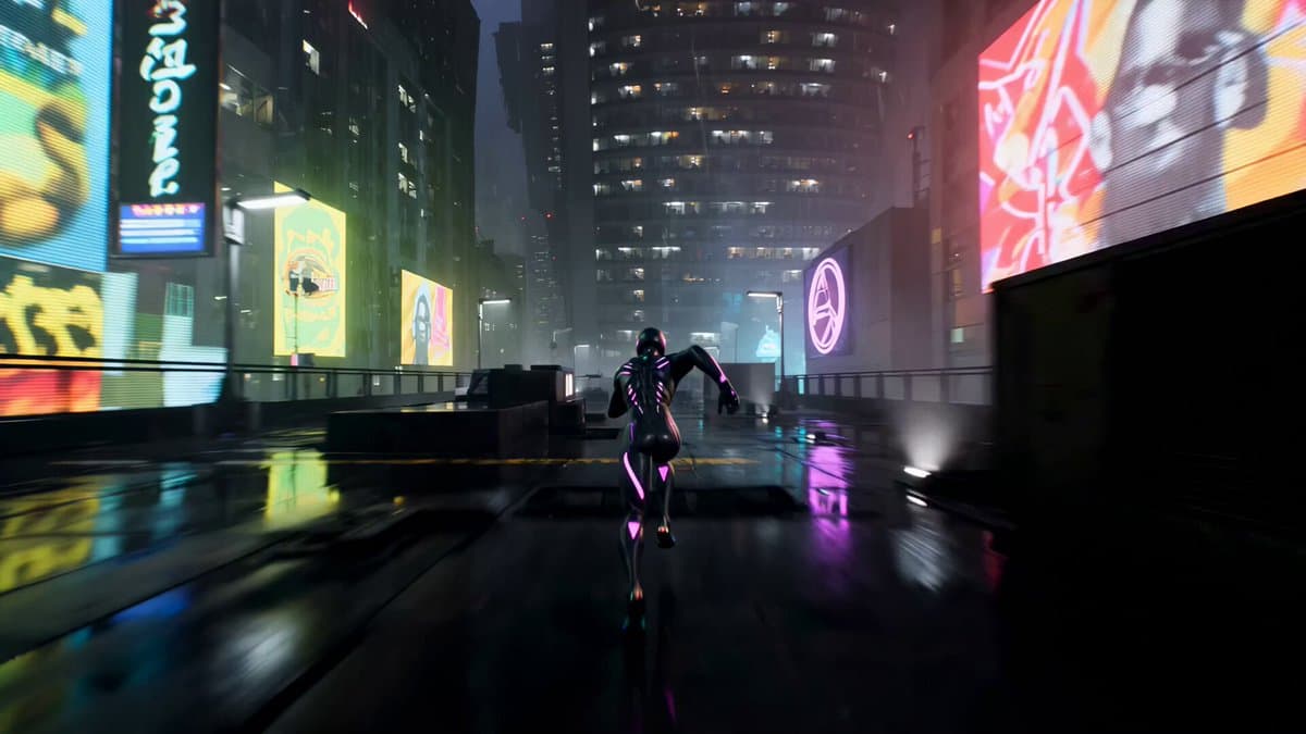 Cinematic Cyberpunk Parkour Sequence