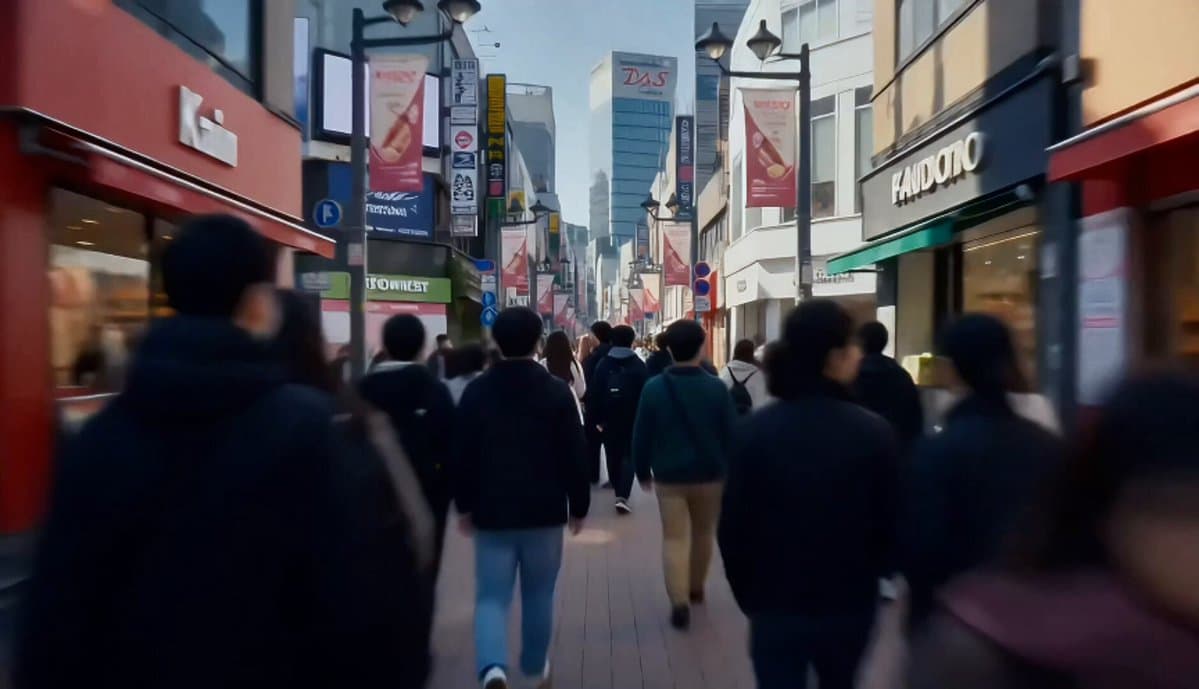Mixed Anime and Live-Action Shopping Street MV