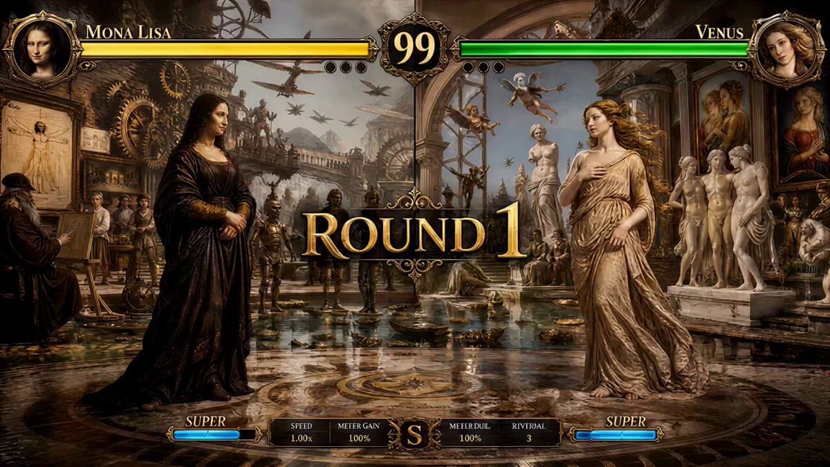 Mona Lisa vs Venus Fighting Game Style