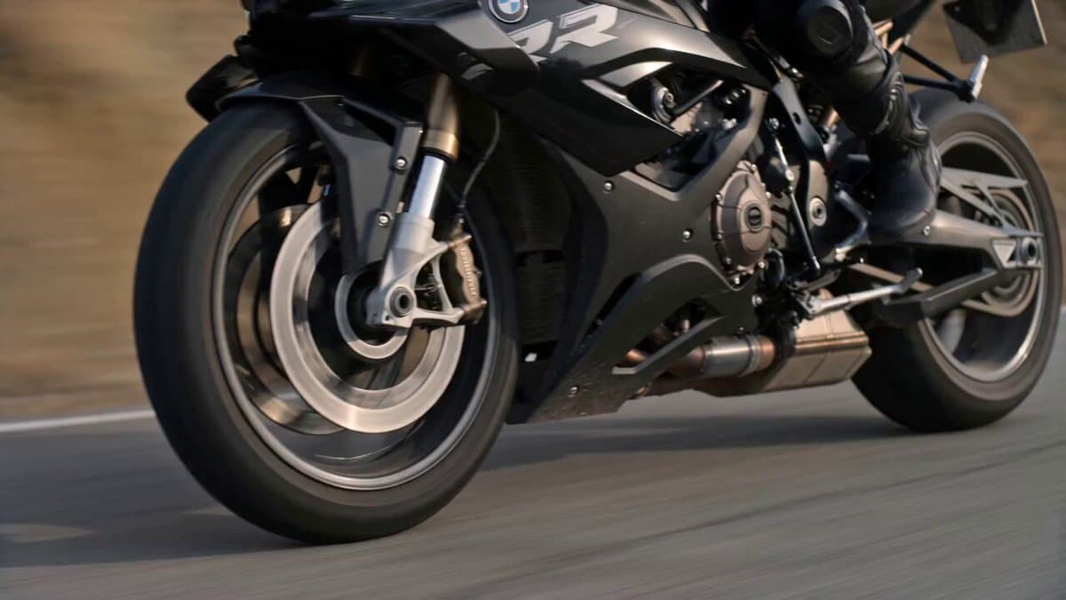 Blonde Rider on BMW Motorcycle