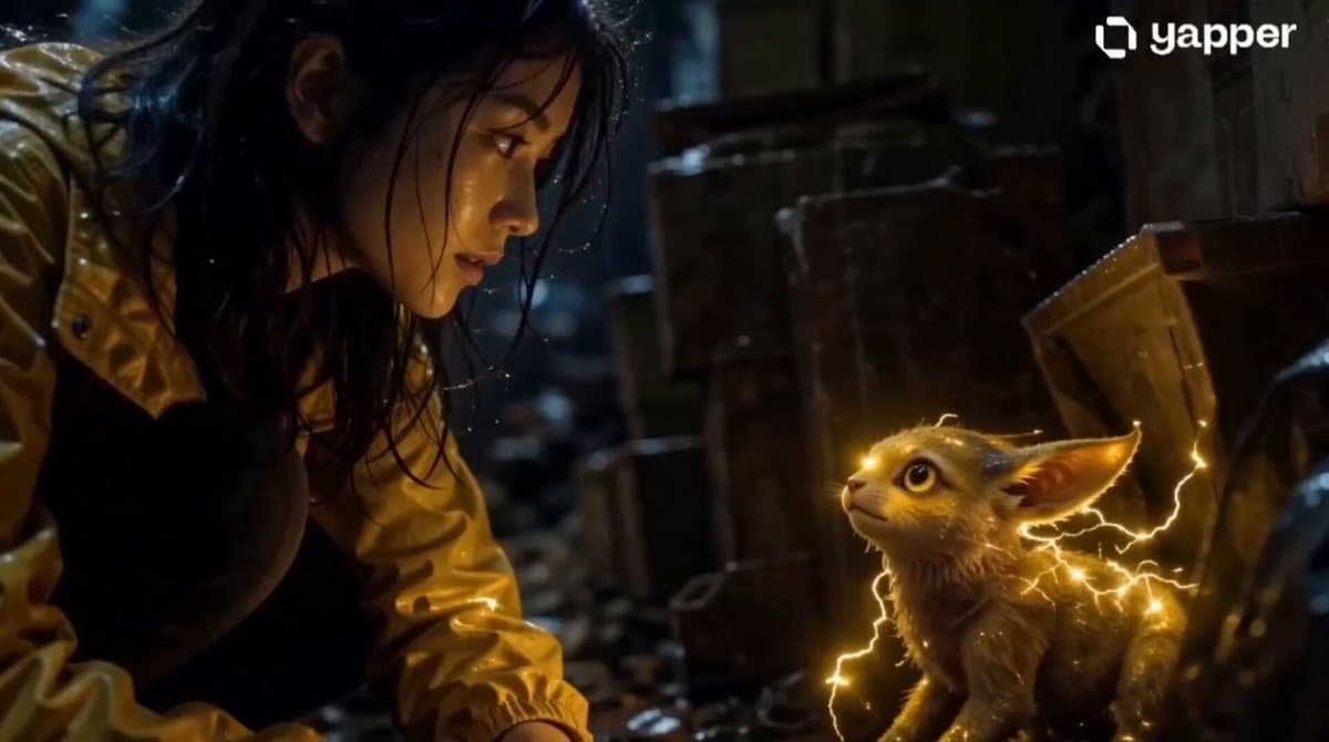 Realistic Girl and Electric Creature
