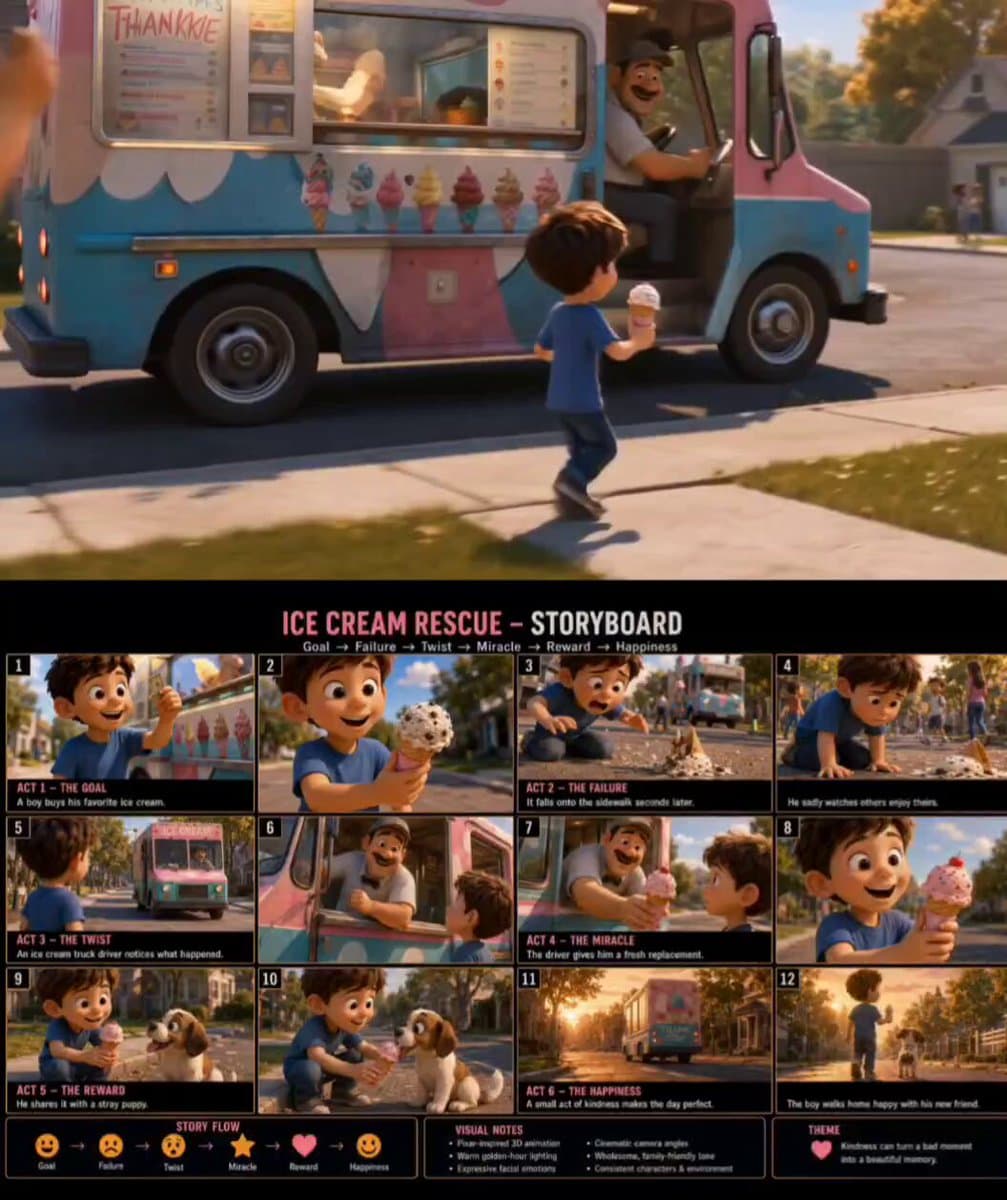 Pixar Style Ice Cream Rescue