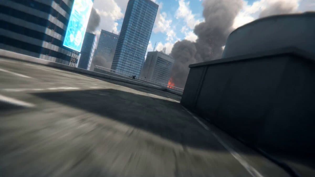 Anime Swordsman Futuristic City Battle