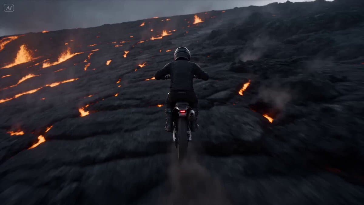Volcano Slope Rider Action Sequence