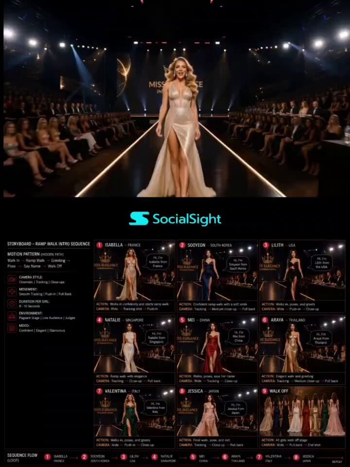 Cinematic Fashion Pageant Storyboard