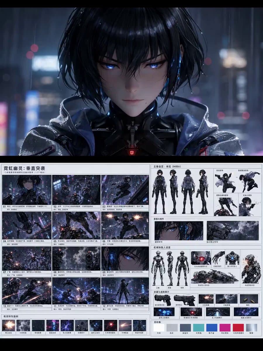 Cyberpunk Storyboard Animation Reference