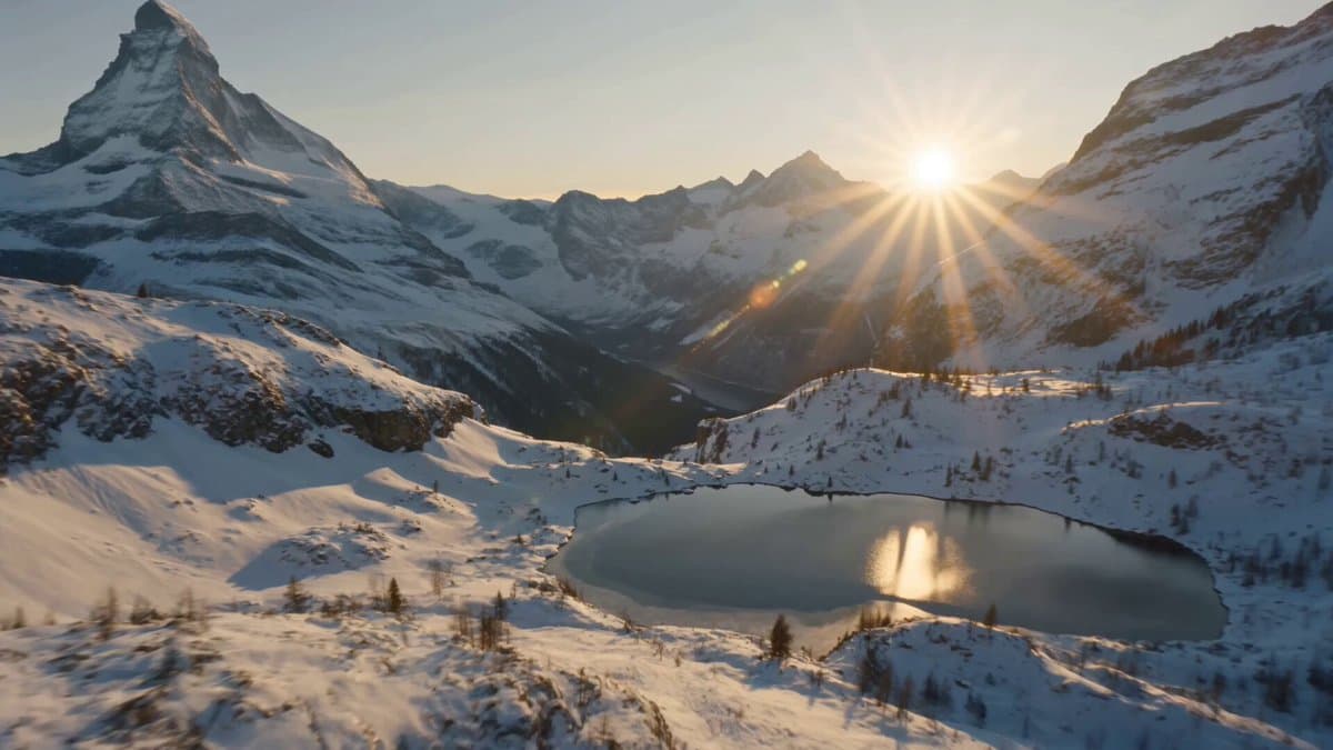 Swiss Alps Avalanche Cinematic Shot