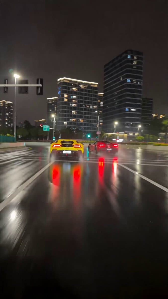 High-Speed Supercar Night Race