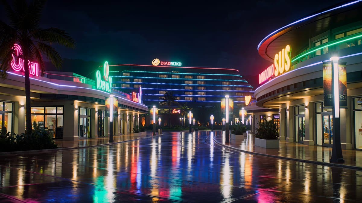 Luxury Dinosaur Resort Night Chaos