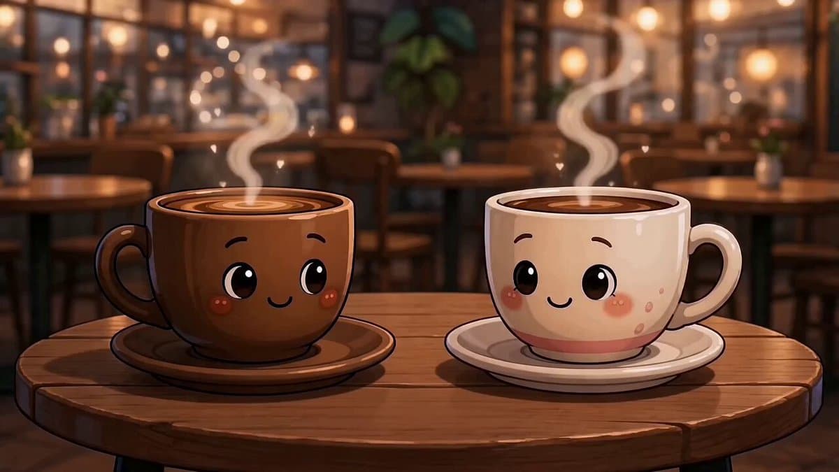 Animated Coffee Cup Romance