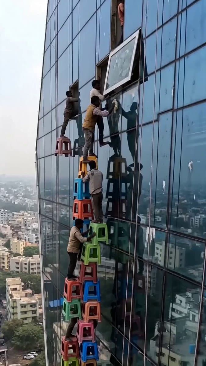 Viral Construction Stools Footage