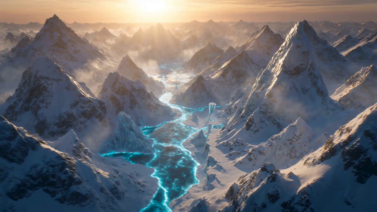 Epic Fantasy Ice Lion Rider