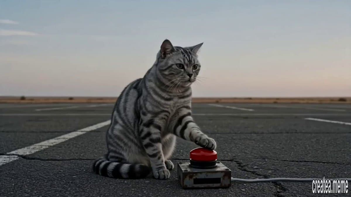 Cinematic Tabby Cat Explosion Meme