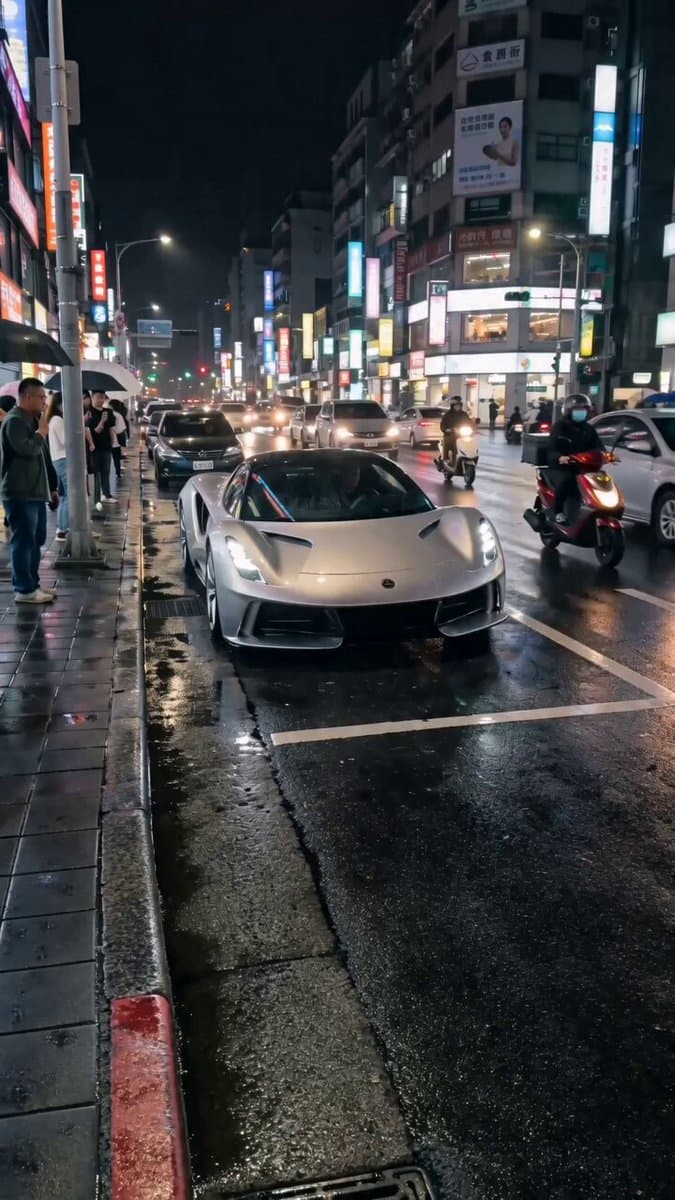 Silver Lotus Evija Urban Night Drift