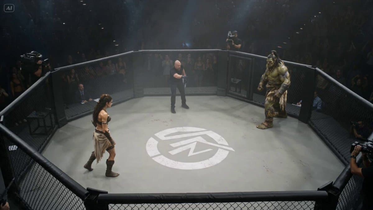 Hyperrealistic Orc vs Human UFC Fight