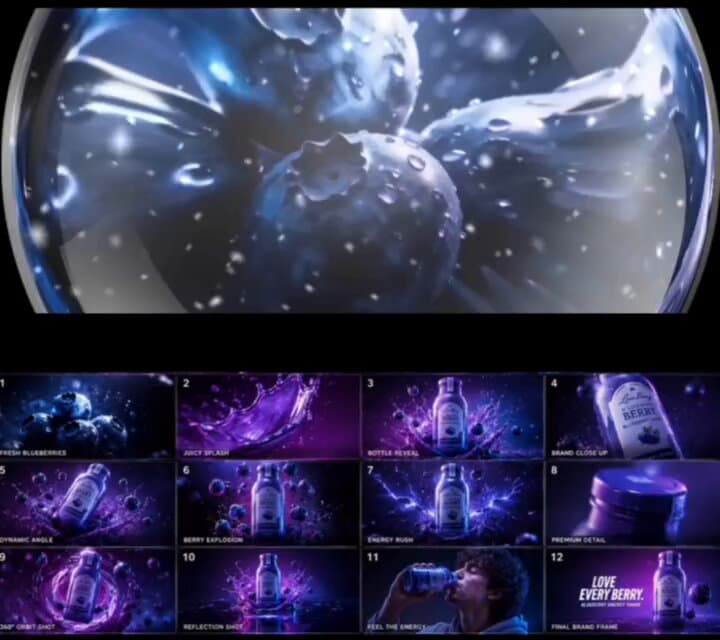 Futuristic Blueberry Drink Product Motion