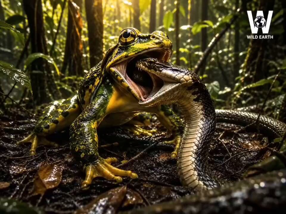 Frog vs King Cobra Battle
