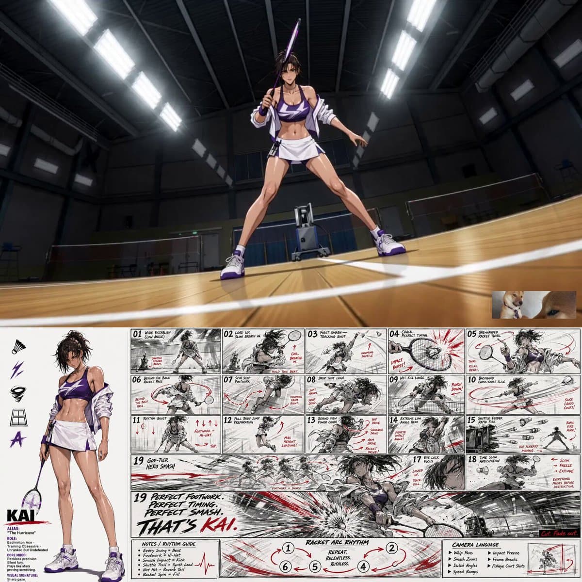 Anime Badminton Jump Smash Video