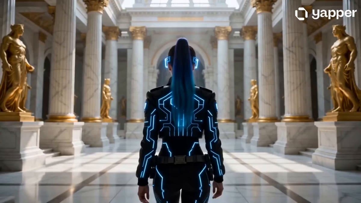 Cyberpunk Woman in Royal Palace
