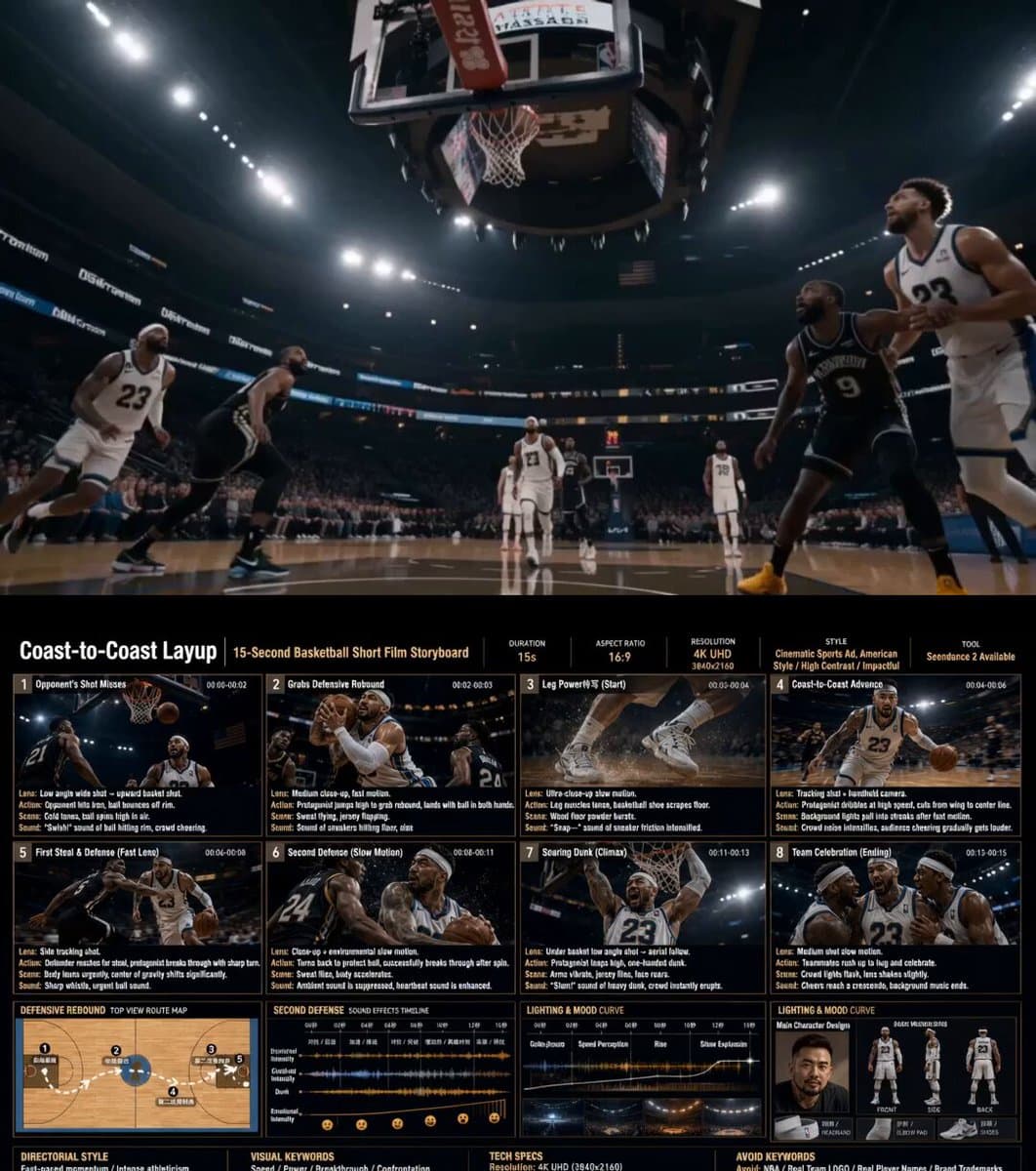 Cinematic Basketball Storyboard Animation