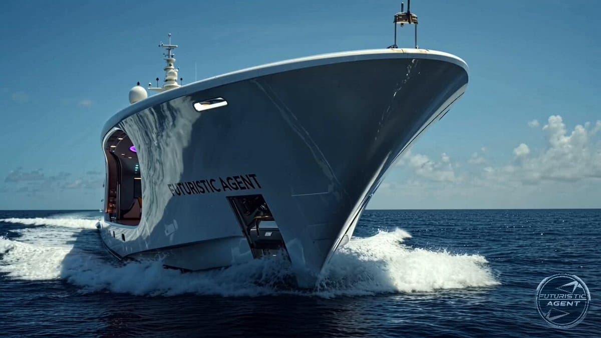 Futuristic Yacht Hull Close-up
