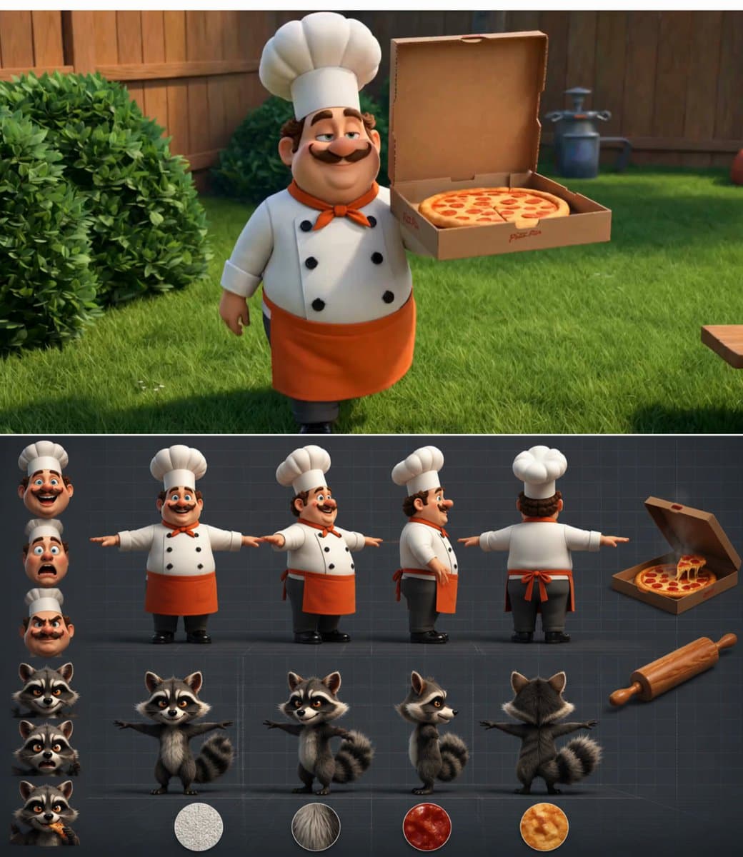 Chef vs Raccoon Pizza Battle