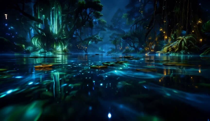 Bioluminescent Night Underwater Creature