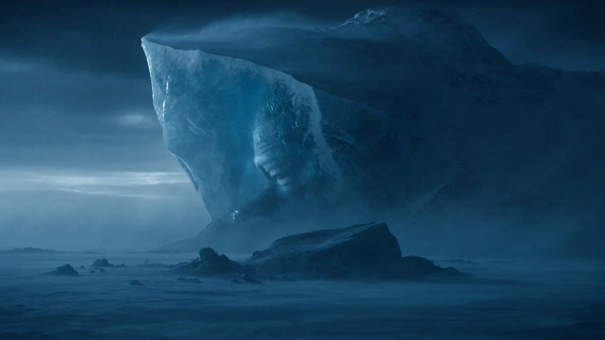 Arctic Titan Awakening Dark Fantasy Prompt